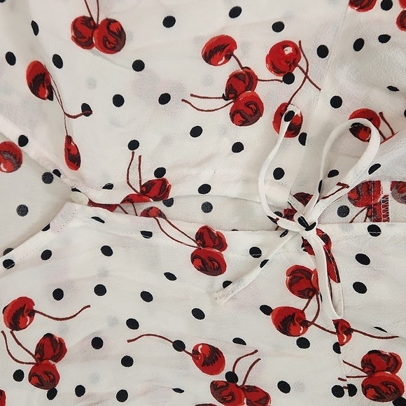 Topshop Cherry Polka Dot Blouse - Picture 3 of 7